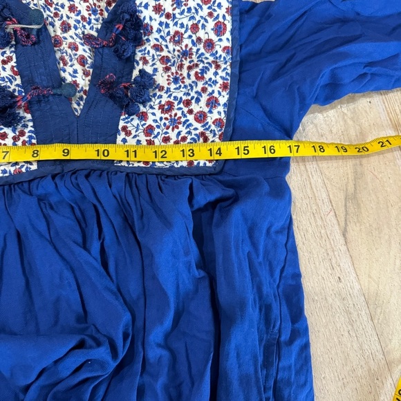 MATTA 100% cotton beautiful blue quilted midi dress NWT - Picture 14 of 15